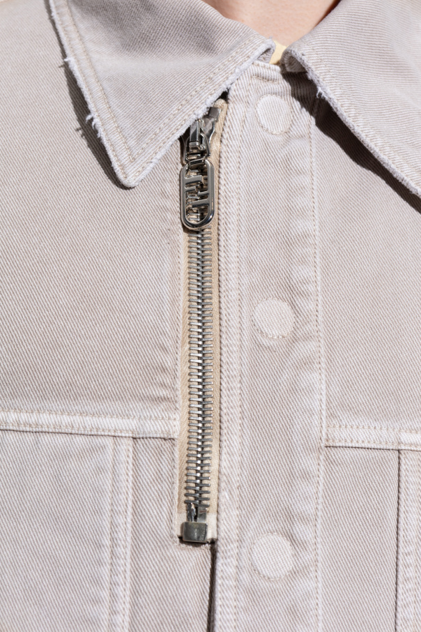 Fendi Denim jacket | fendi eyewear oversize frame gradient